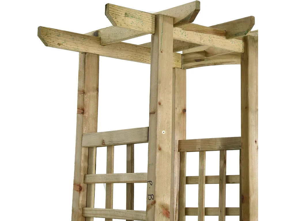 Pergola de jardin avec banc et jardinières Bois de pin imprégné