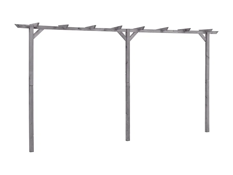 Pérgola de jardín gris 400x40x205 cm Madera de pino impregnada