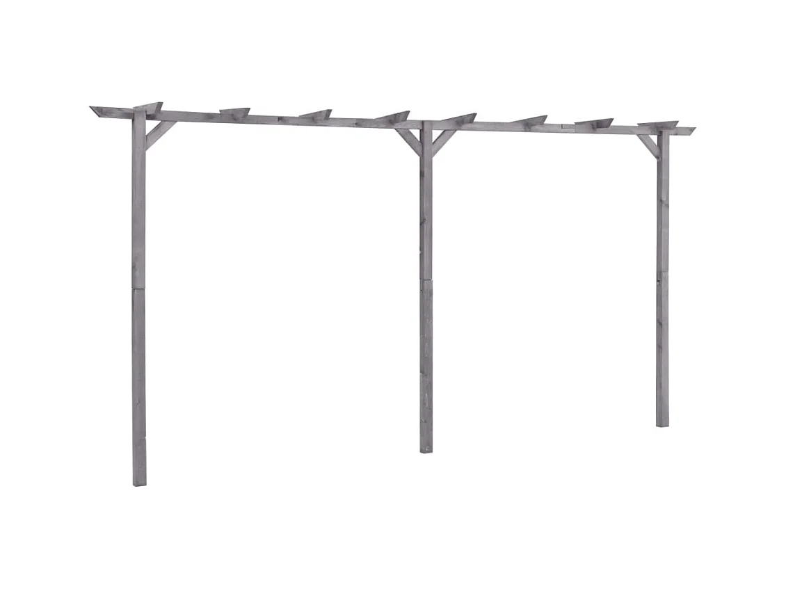 Grijze tuinpergola 400x40x205 cm Geïmpregneerd grenenhout