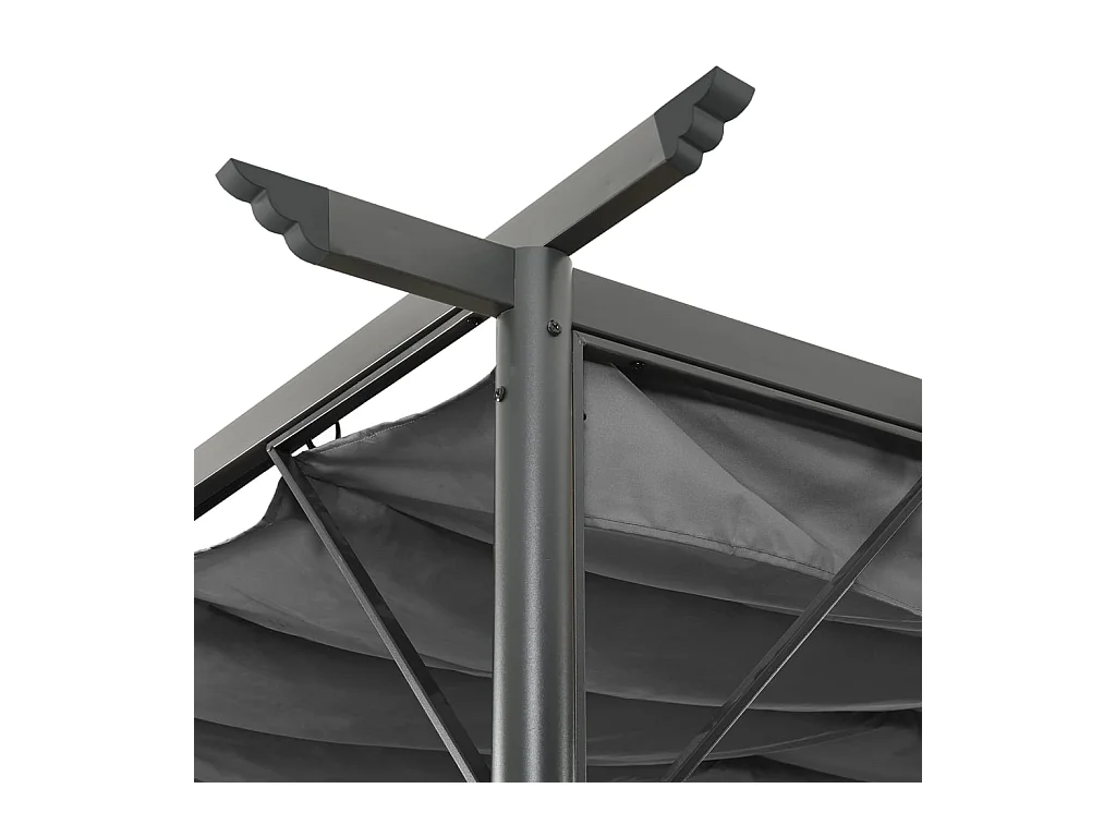 Pérgula com teto retrátil antracite 3x3 m aço 180 g/m²