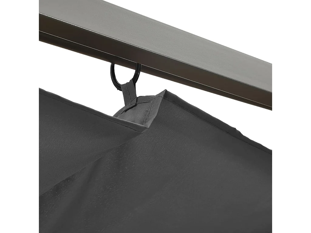 Pérgula com teto retrátil antracite 3x3 m aço 180 g/m²