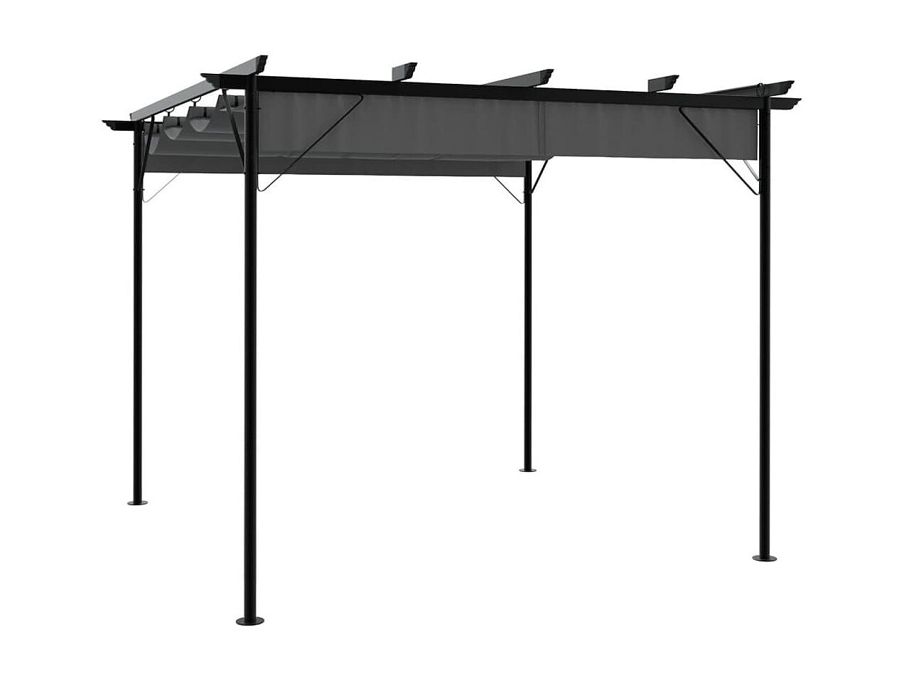 Pergola avec toit rétractable anthracite 3x3 m acier 180 g/m²