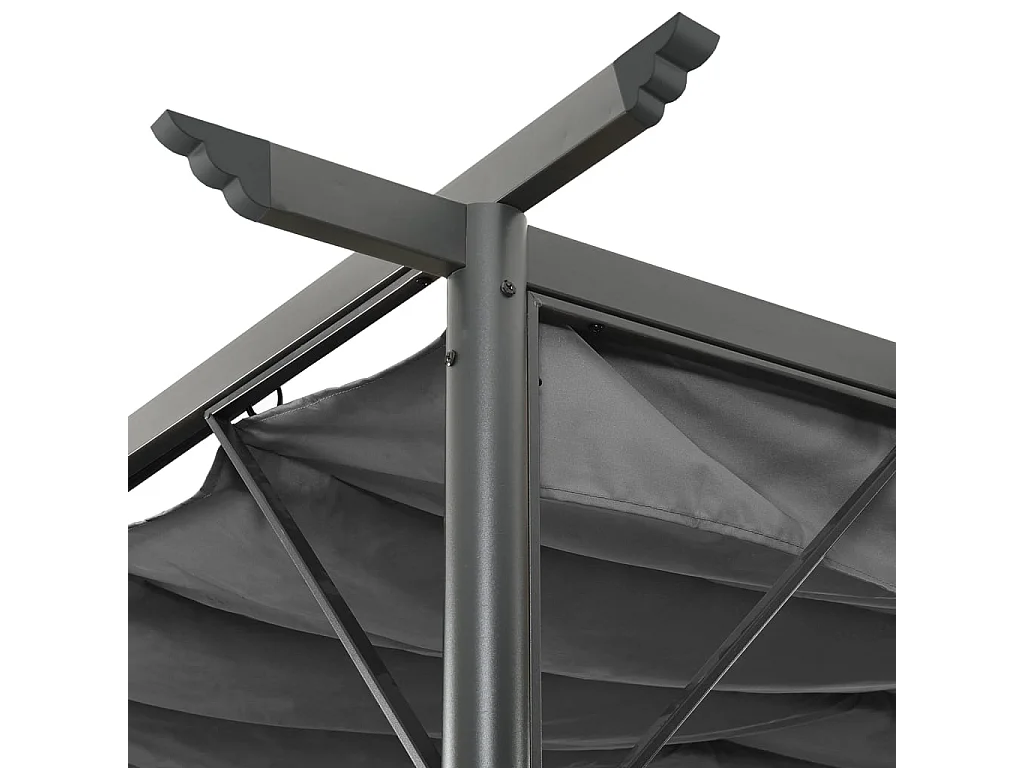 Pergola con tetto retrattile antracite 3x3 m acciaio 180 g/m²