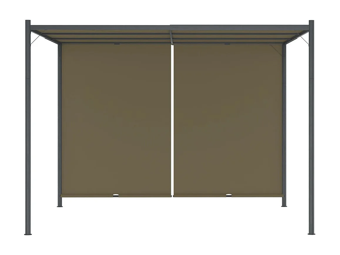 Pérgula de jardim com toldo retrátil 3x3 m Taupe 180 g/m²
