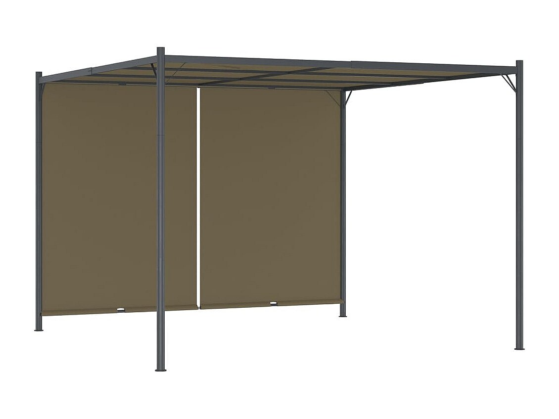 Pergola de jardin avec auvent rétractable 3x3 m Taupe 180 g/m²