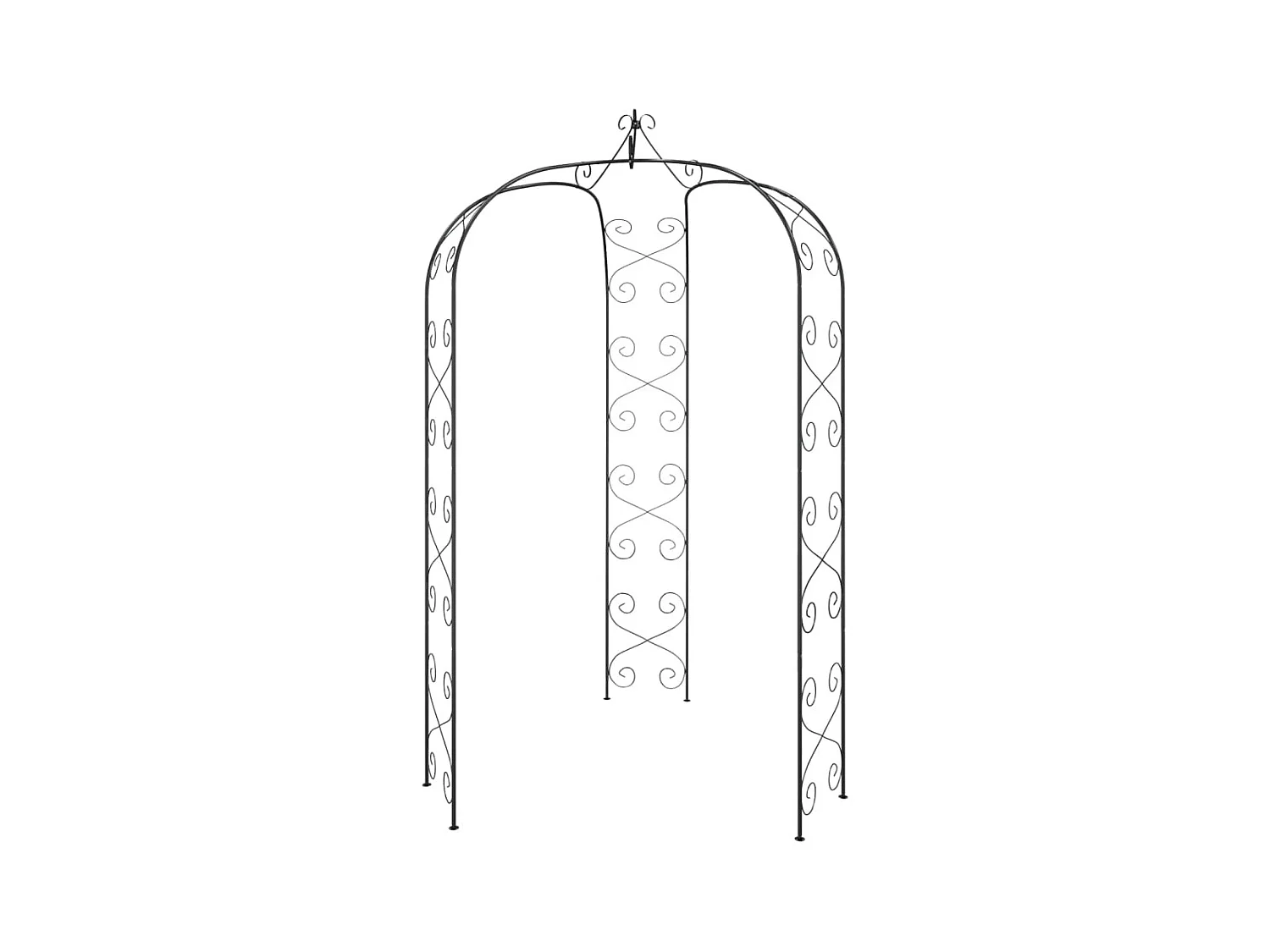 Arco de jardín Negro Ø180x255 cm Acero
