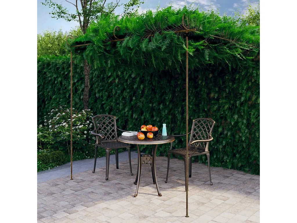 Tuinpergola Antiek bruin 3x3x2,5m Ijzer