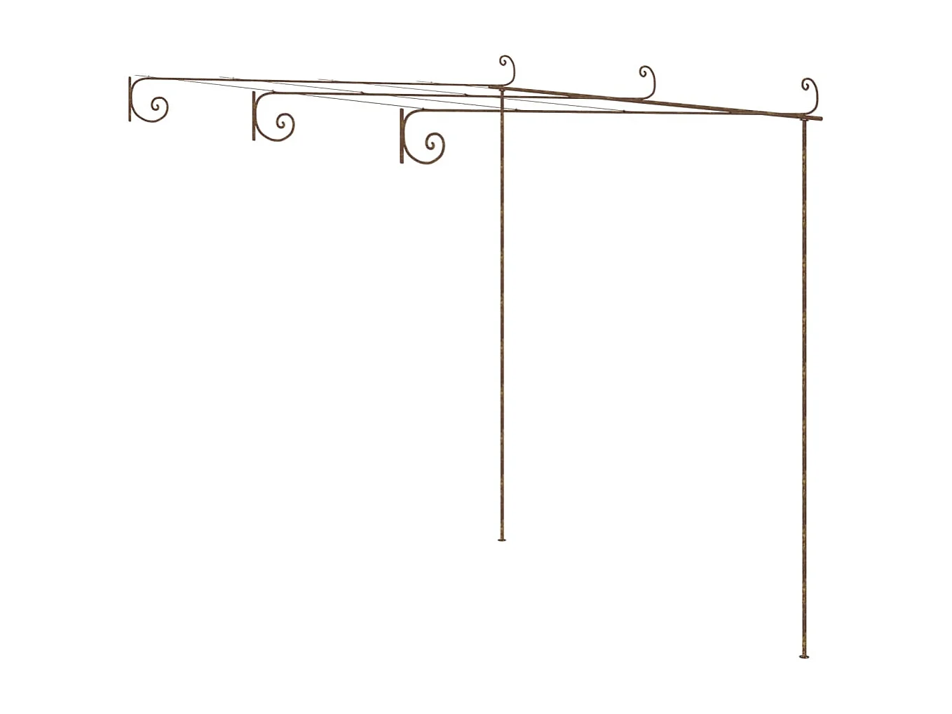 Tuinpergola Antiek bruin 3x3x2,5m Ijzer