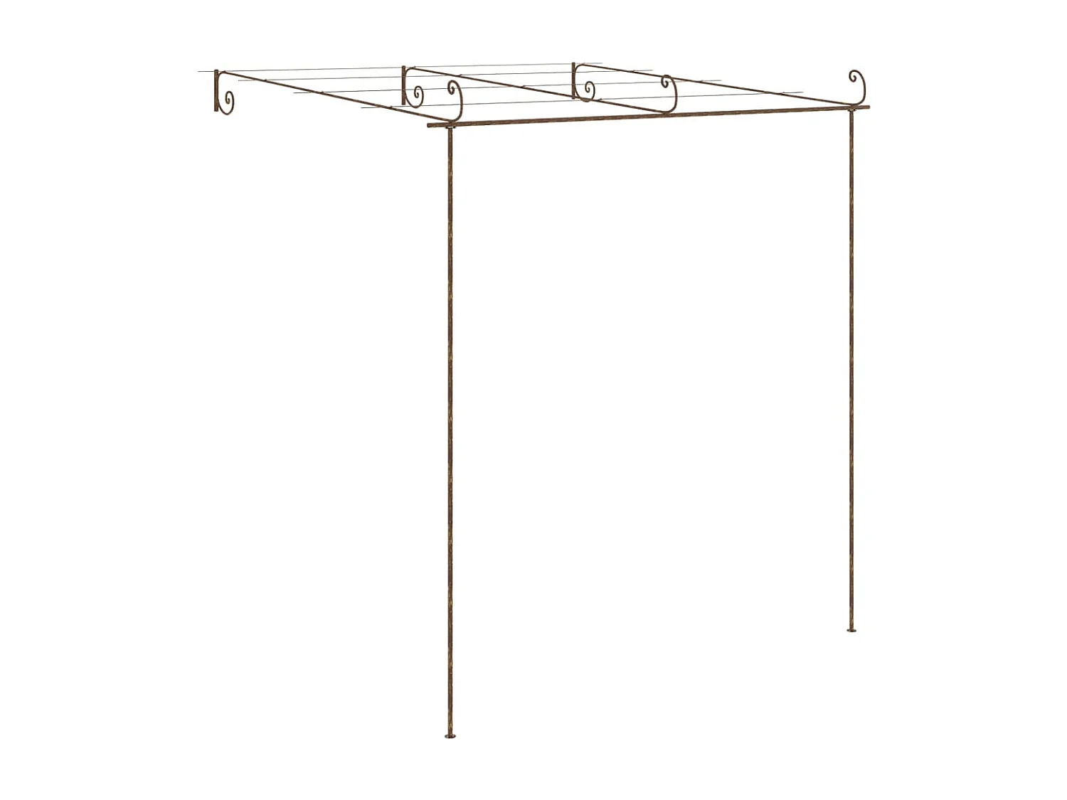 Tuinpergola Antiek bruin 3x3x2,5m Ijzer