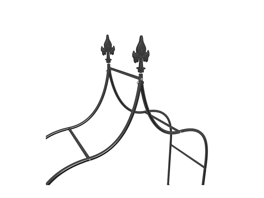 Arcos de jardín 2 uds Negro 120x38x260 cm Acero