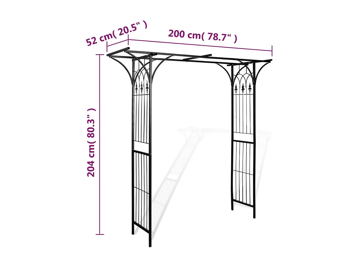 Arco de jardín 200x52x204 cm