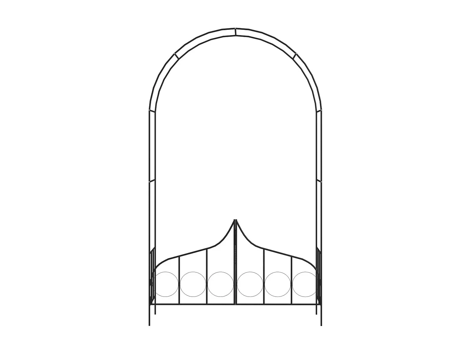 Arco de jardim com portão Preto 138x40x238 cm Ferro