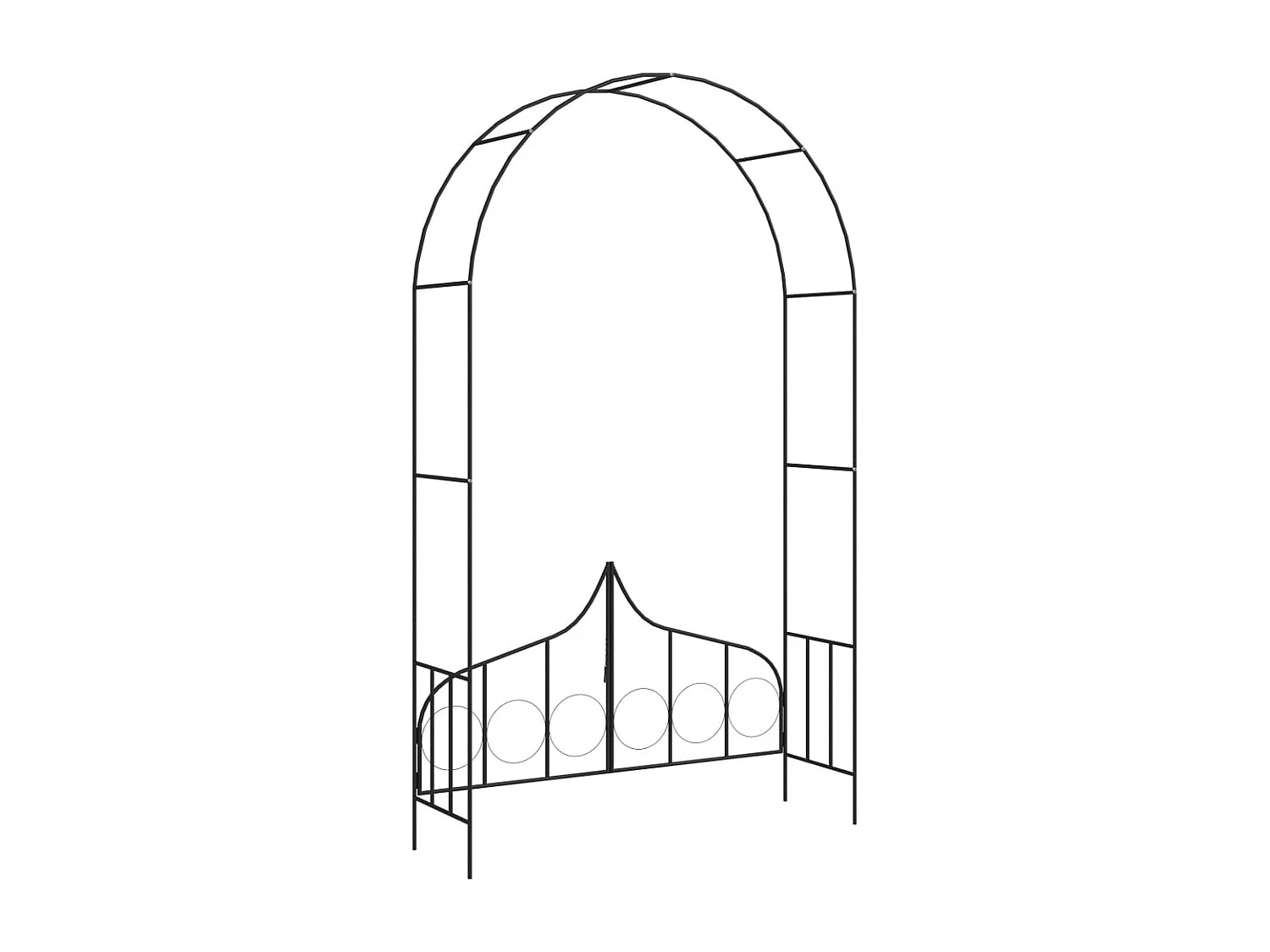 Arco de jardim com portão Preto 138x40x238 cm Ferro