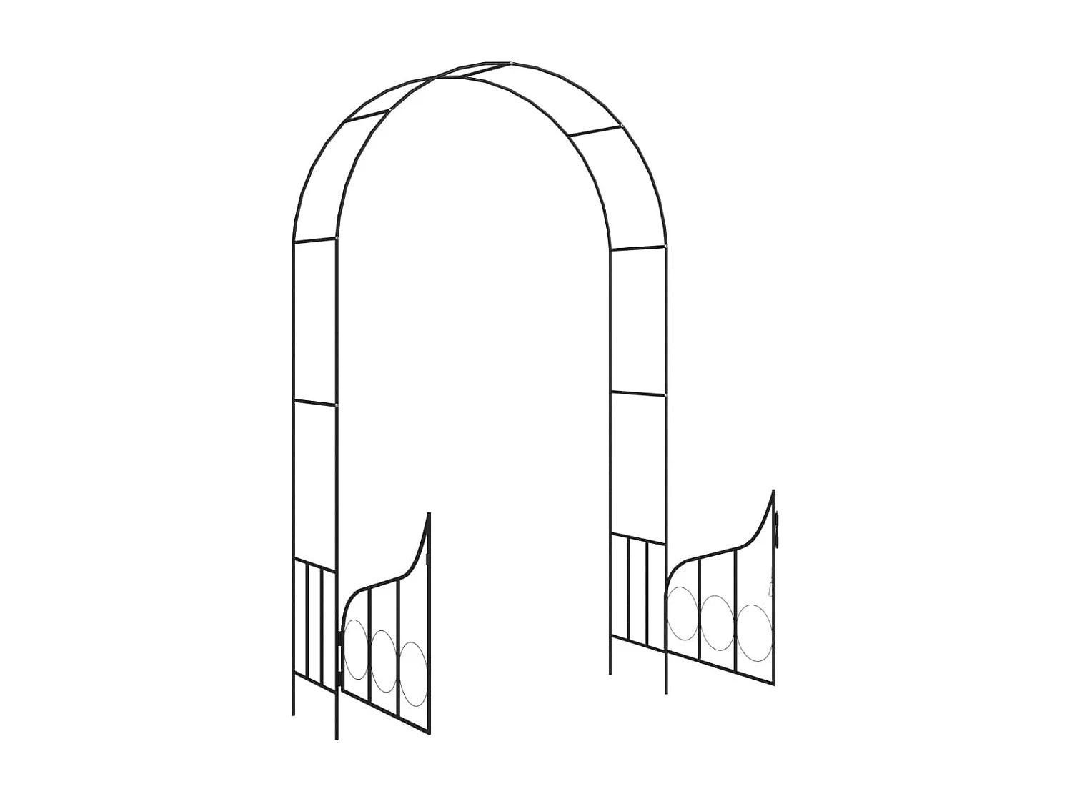 Arco de jardim com portão Preto 138x40x238 cm Ferro