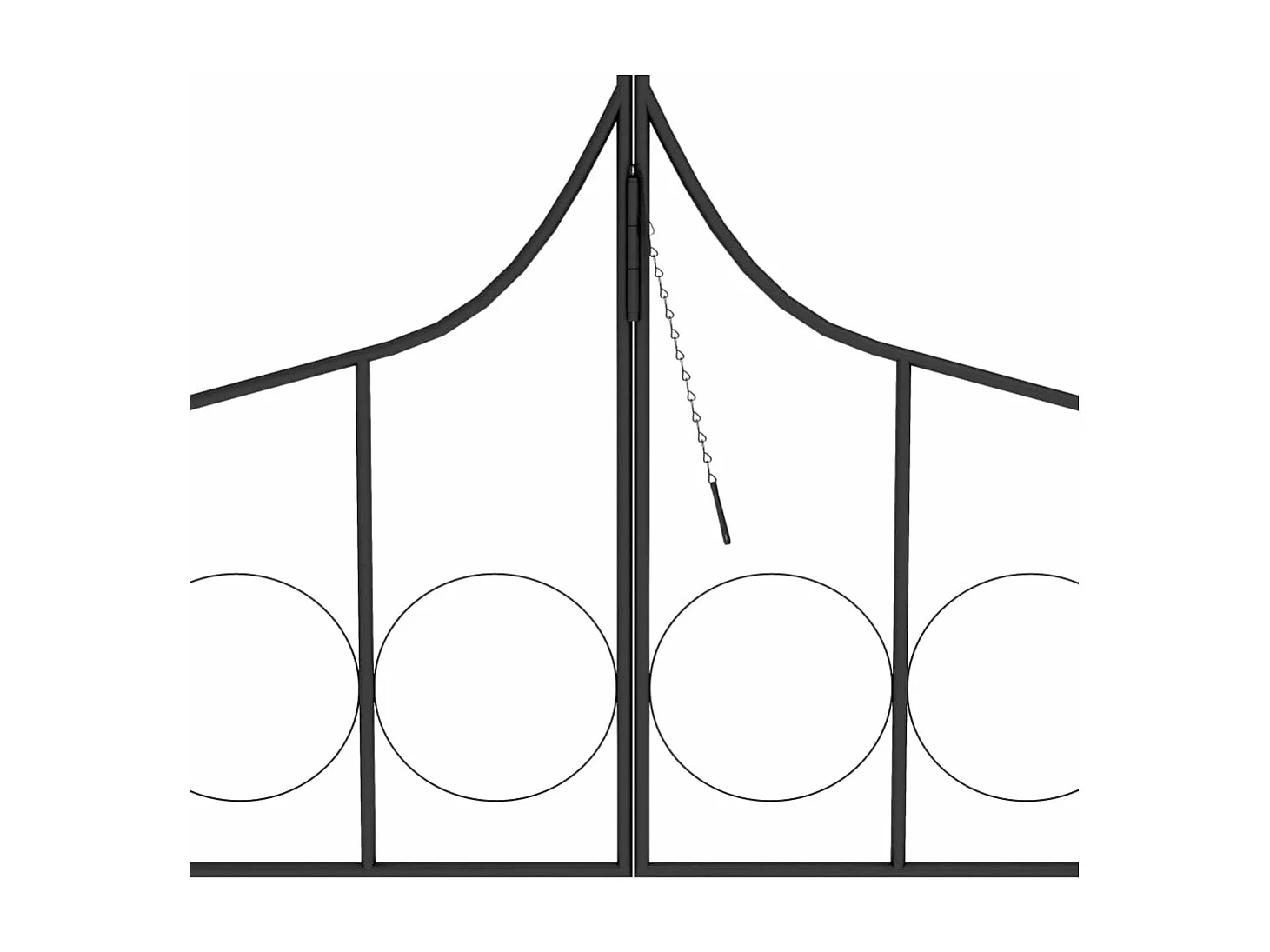 Arco de jardim com portão Preto 138x40x238 cm Ferro