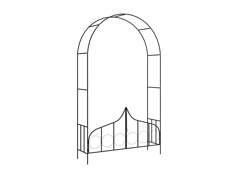 Arco de jardín con puerta Negro 138x40x238 cm Hierro