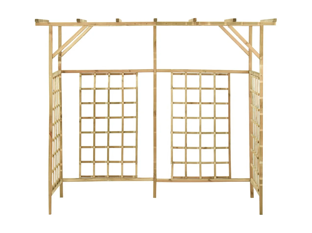 Pérgola de jardín para papeleras triples Madera de pino impregnada