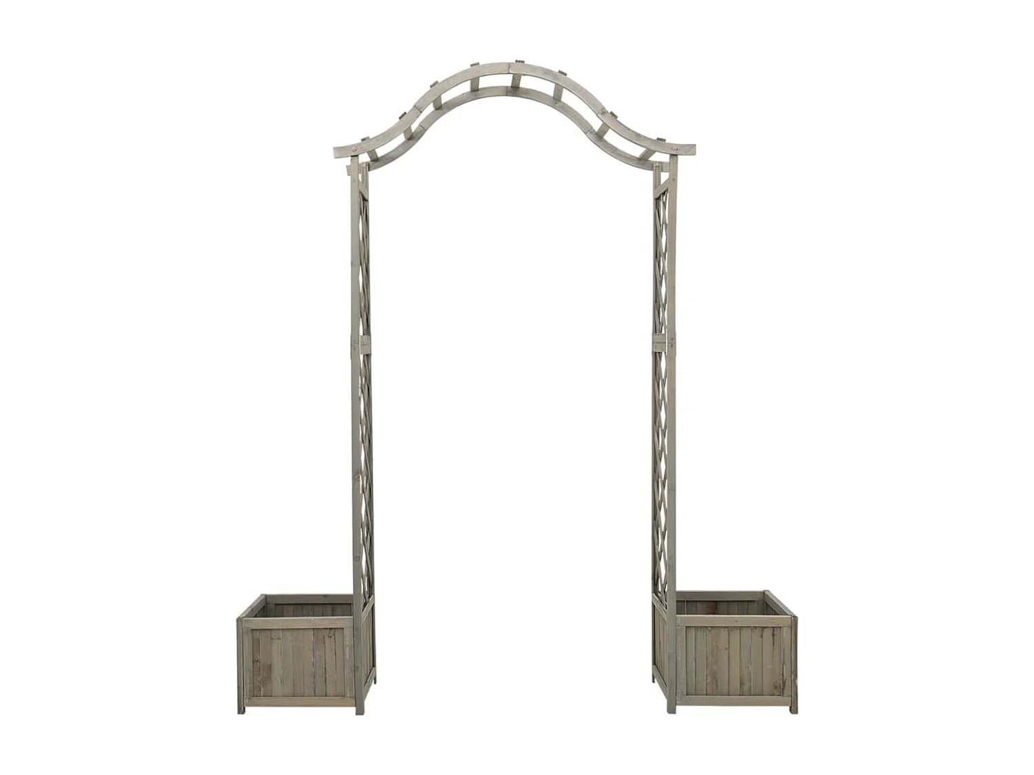 Pérgola de jardín con jardinera Gris Madera maciza de pino