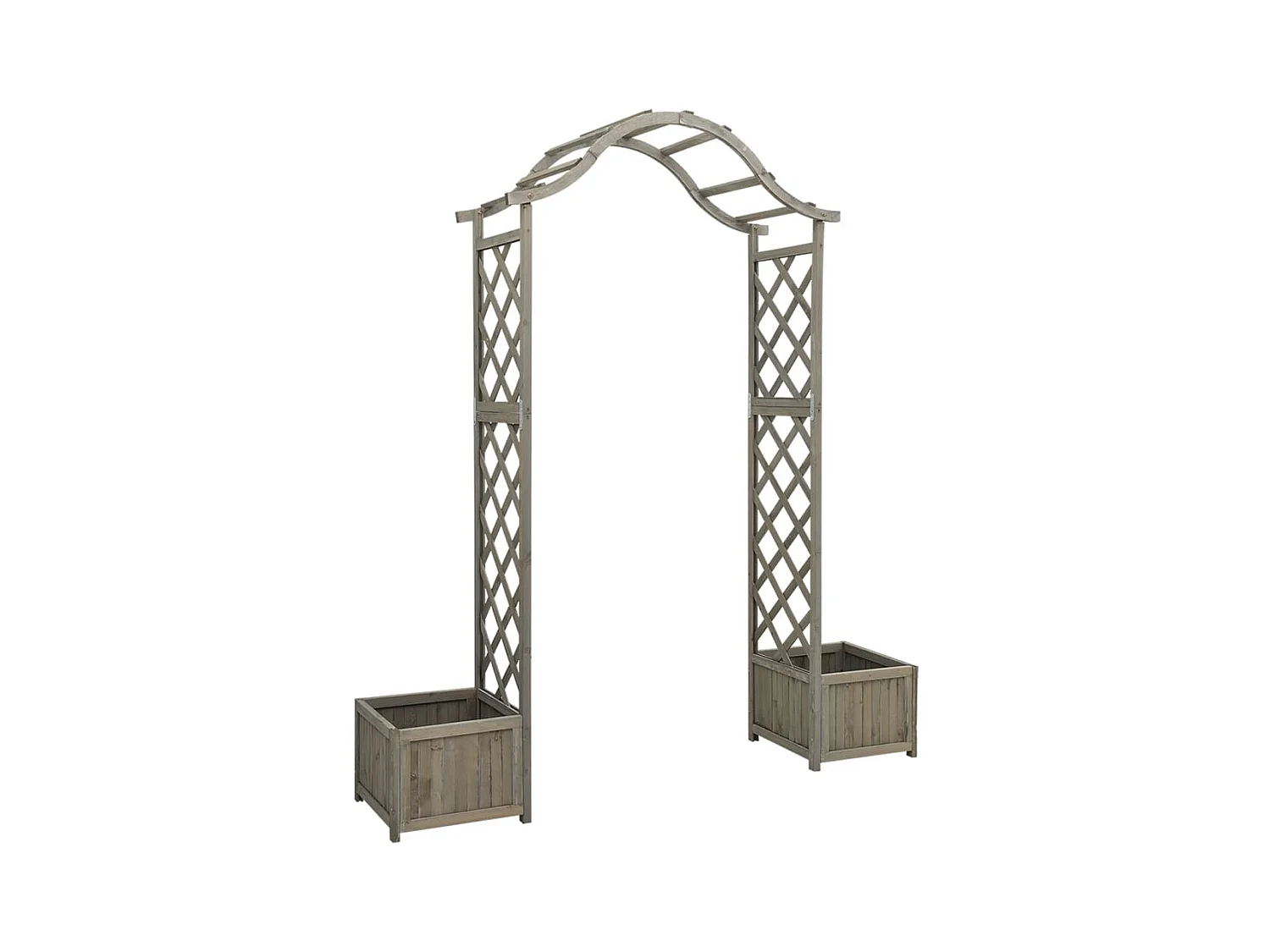 Pergola de jardin avec jardinière Gris Bois pin massif