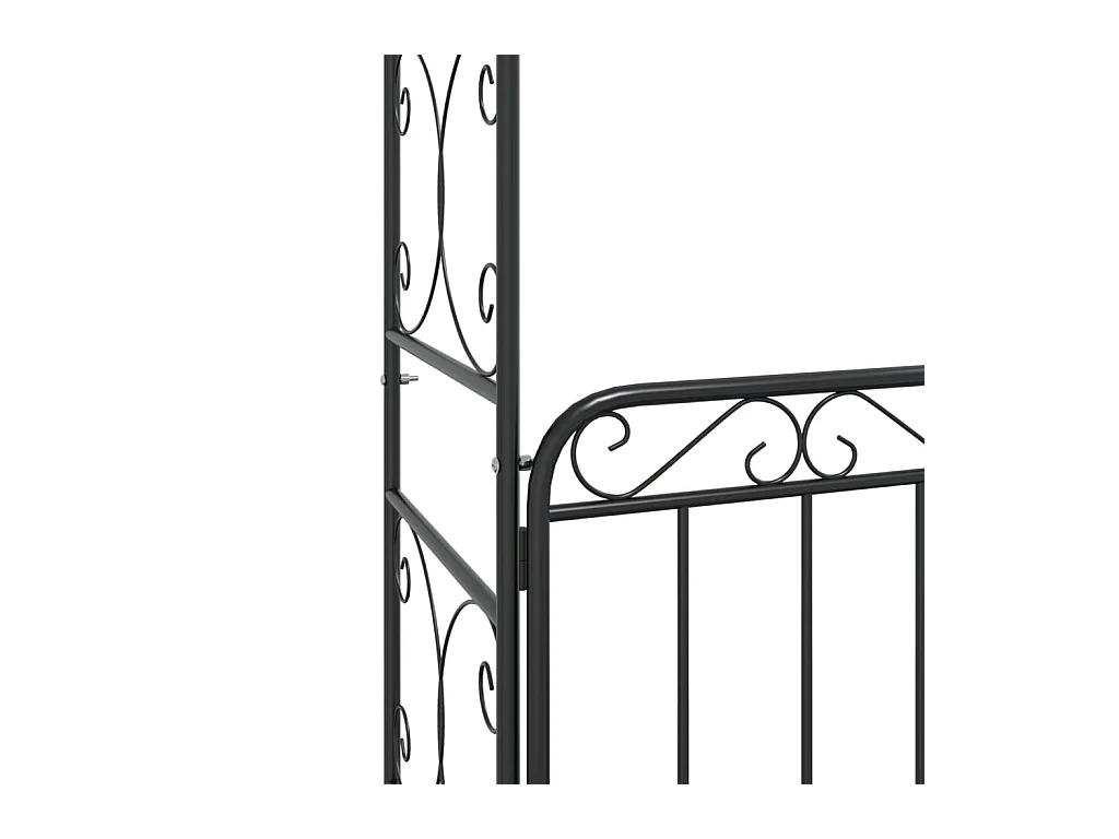 Arco de jardín con puerta negra 108x45x235 cm acero