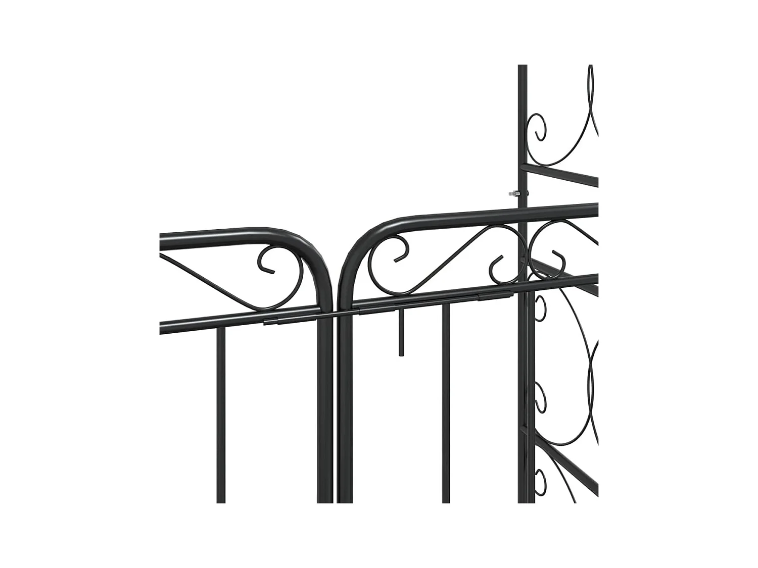 Arco de jardín con puerta negra 108x45x235 cm acero