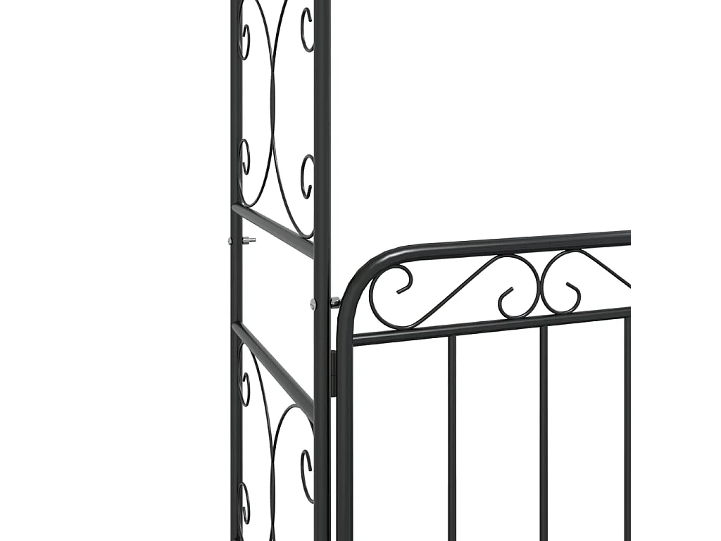 Arche de jardin avec portail noir 108x45x235 cm acier