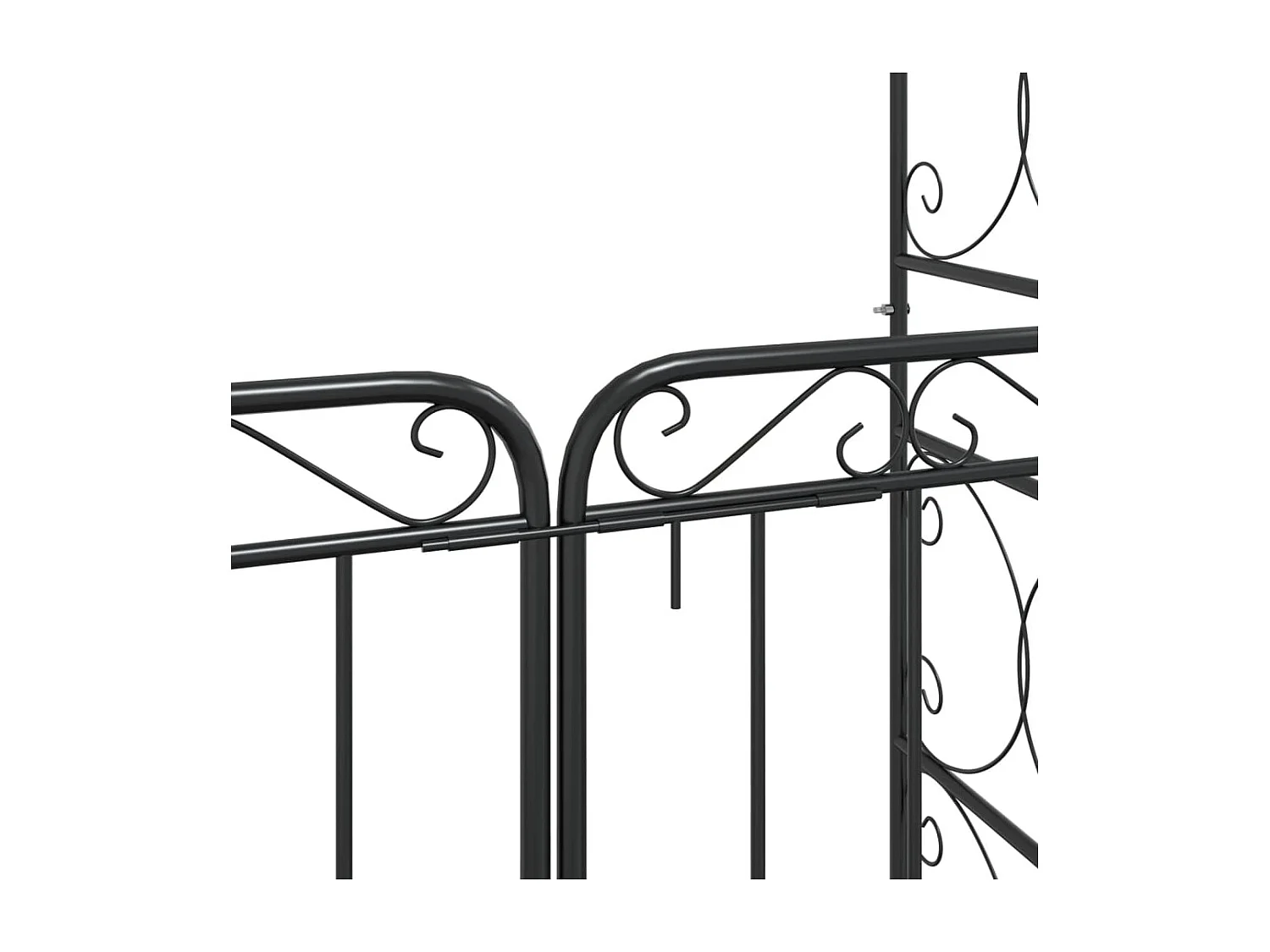 Arche de jardin avec portail noir 108x45x235 cm acier