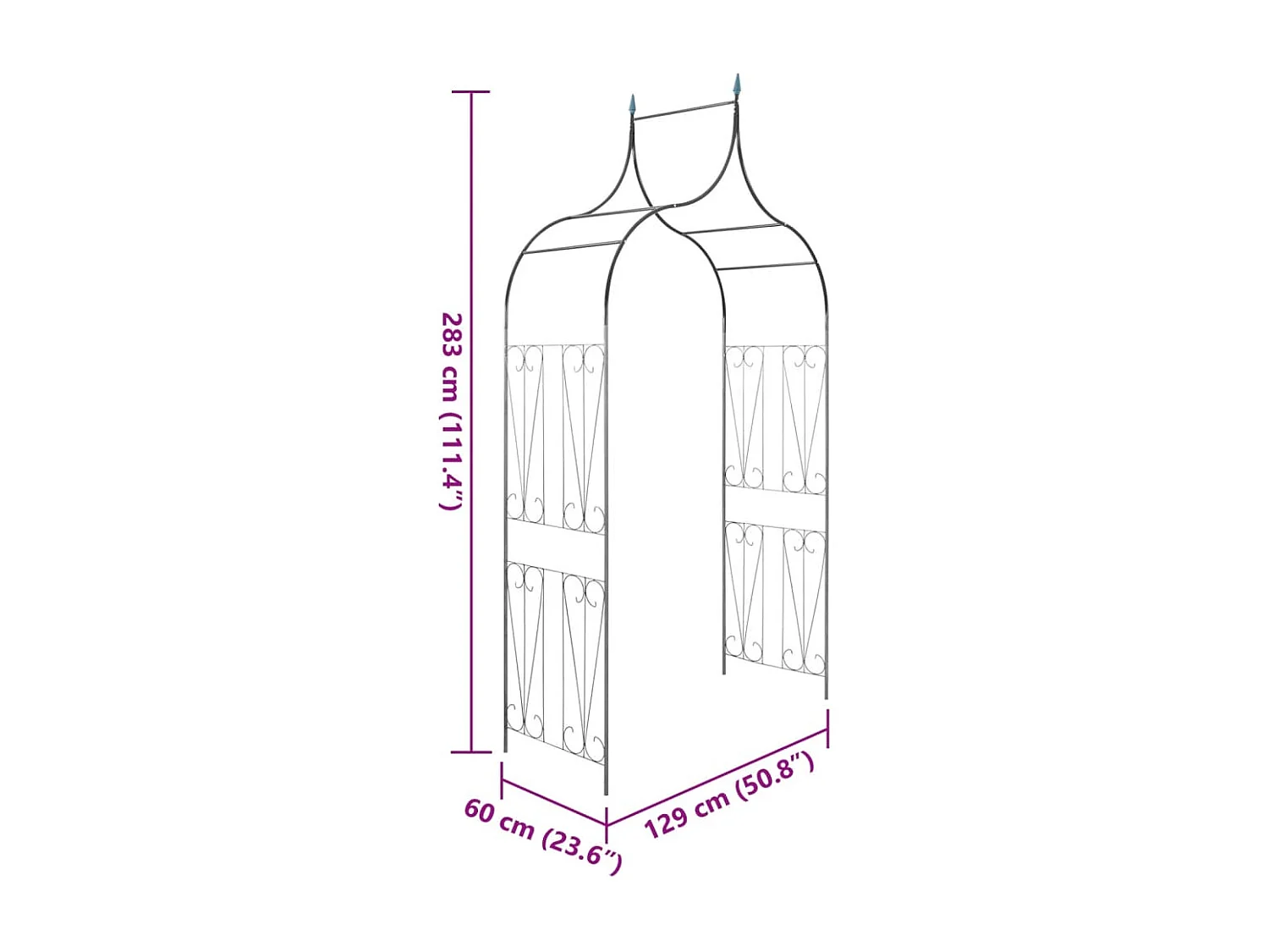 Arco da giardino Piante rampicanti design picchetto Verde scuro
