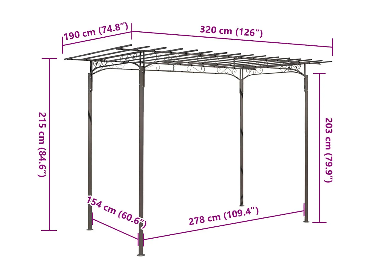 Arco decorativo de jardín para rosales