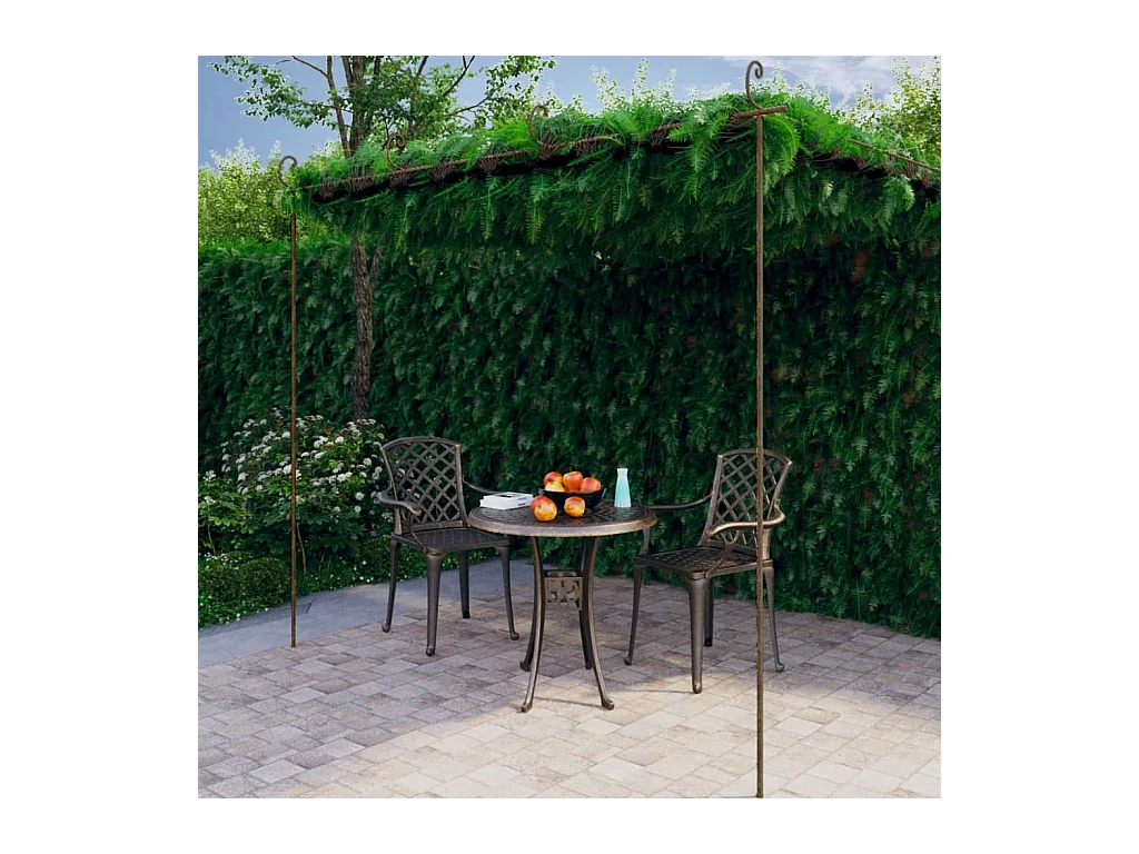 Tuinpergola Antiek bruin 4x3x2,5m Ijzer