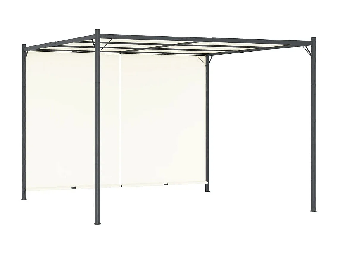 Pergola mit verstellbarem Dach, cremeweiß, 3 x 3 m, Stahl