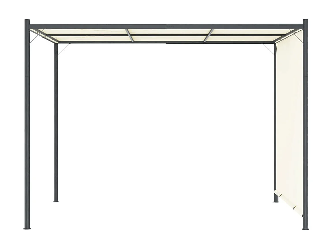 Pergola mit verstellbarem Dach, cremeweiß, 3 x 3 m, Stahl