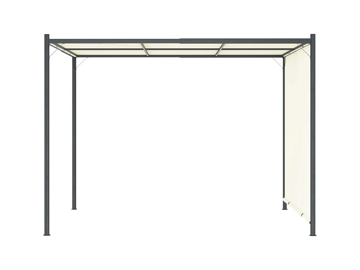 Pérgola con techo regulable Blanco Crema 3x3 m Acero