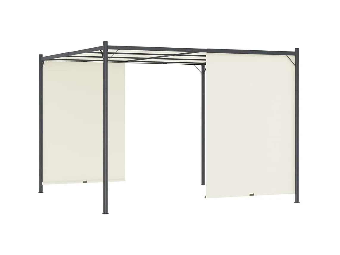 Pérgola con techo regulable Blanco Crema 3x3 m Acero