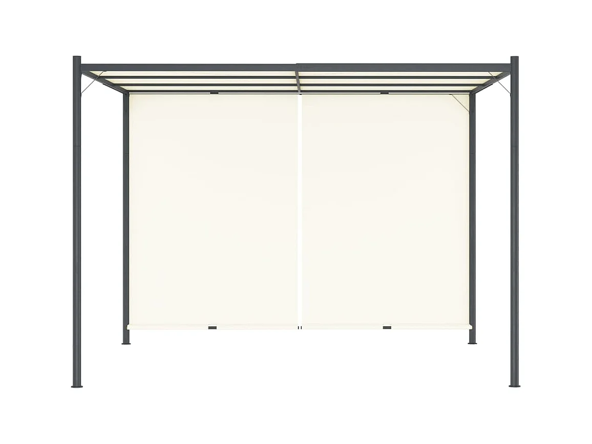 Pérgola con techo regulable Blanco Crema 3x3 m Acero