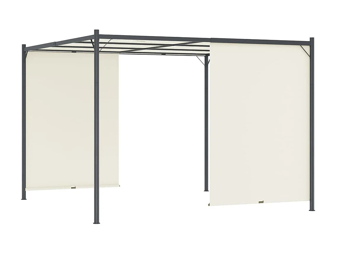 Pergola avec toit réglable Crème Blanc 3x3 m Acier