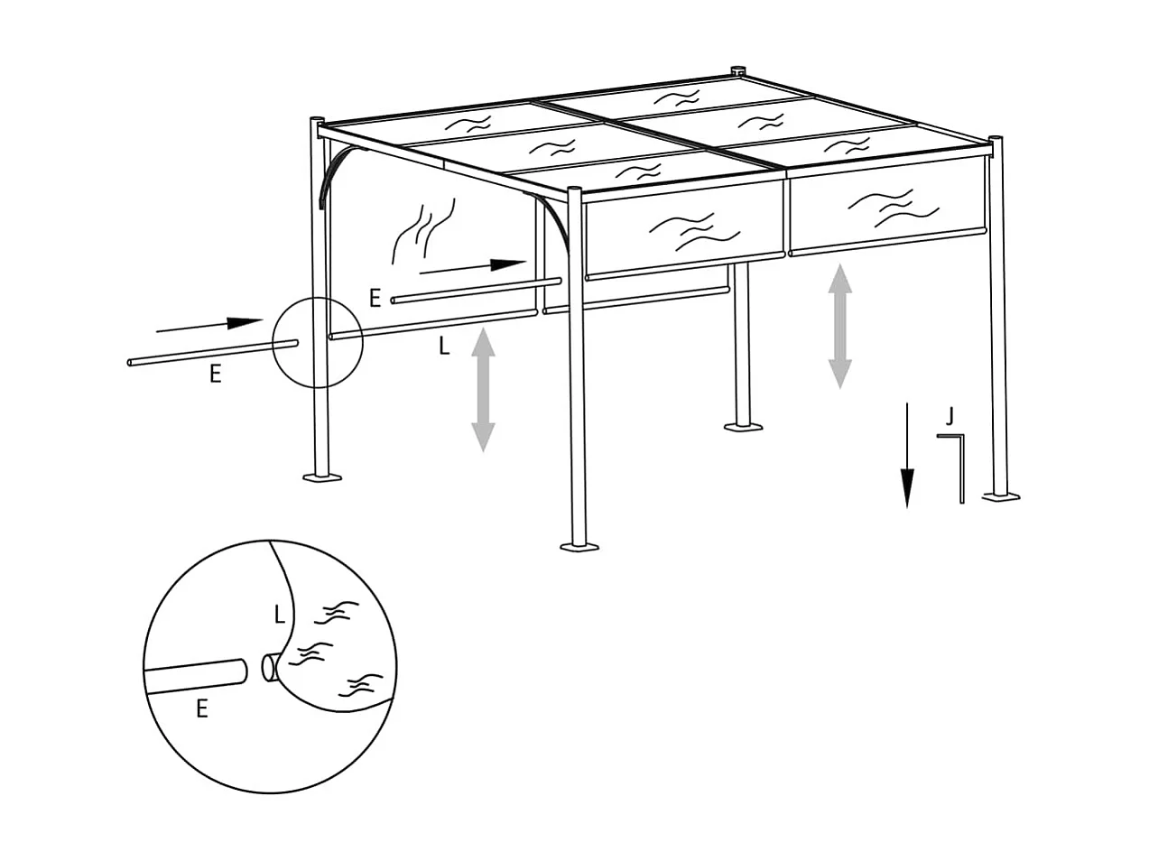 Pergola avec toit réglable Crème Blanc 3x3 m Acier