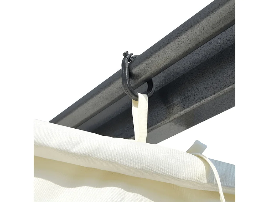 Pérgula com teto retrátil Branco creme 3 x 3 m Aço