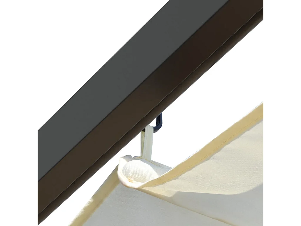 Pérgola con techo retráctil Blanco crema 3 x 3 m Acero