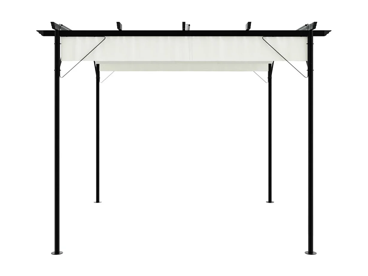 Pérgola con techo retráctil Blanco crema 3 x 3 m Acero
