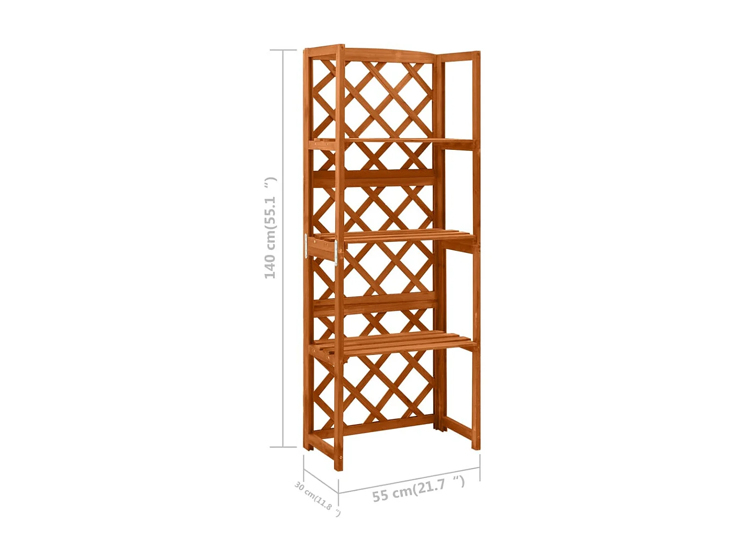 Gitter mit Regalen 55x30x140 cm Massives Tannenholz