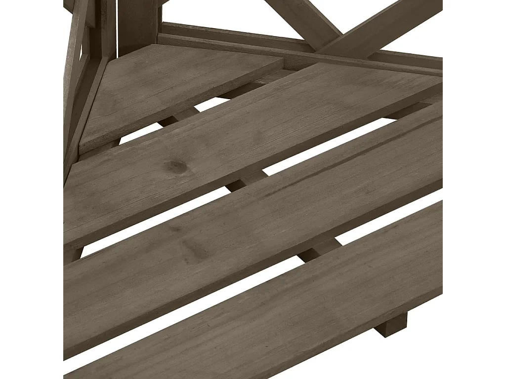 Enrejado esquinero gris 50x50x145 cm Madera maciza de abeto