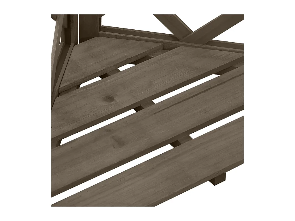 Treillis d'angle Gris 50x50x145 cm Bois de sapin massif