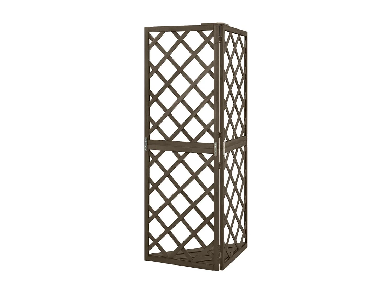 Treillis d'angle Gris 50x50x145 cm Bois de sapin massif