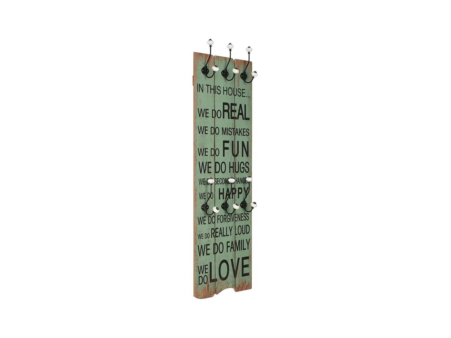 Porte-manteau mural avec 6 crochets 120 x 40 cm HAPPY LOVE