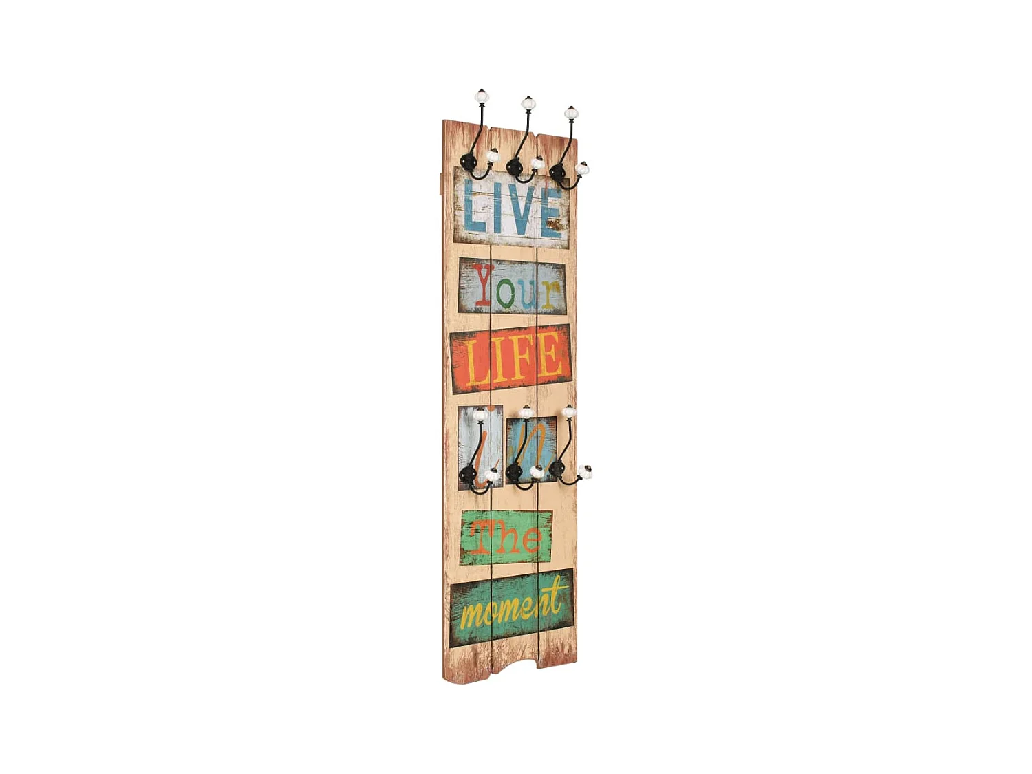 Wandgarderobe mit 6 Haken 120 x 40 cm LIVE LIFE