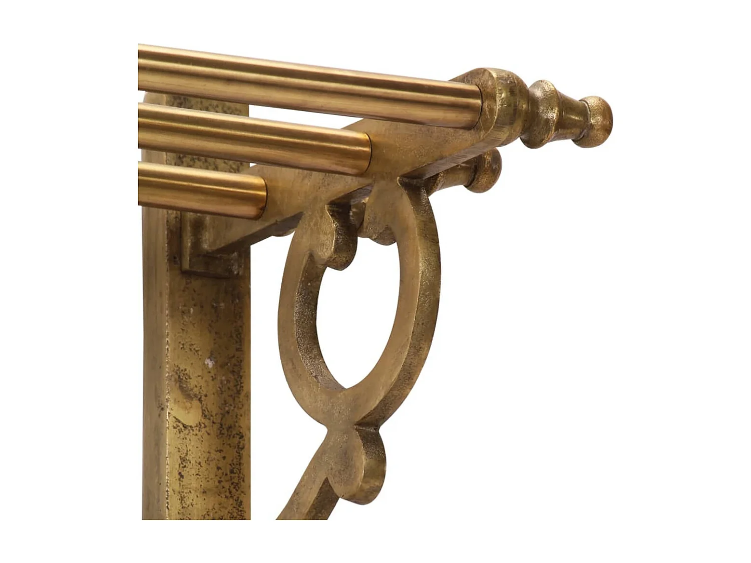 Gepäckträger mit Kleiderbügeln und Wandspiegel aus Aluminium