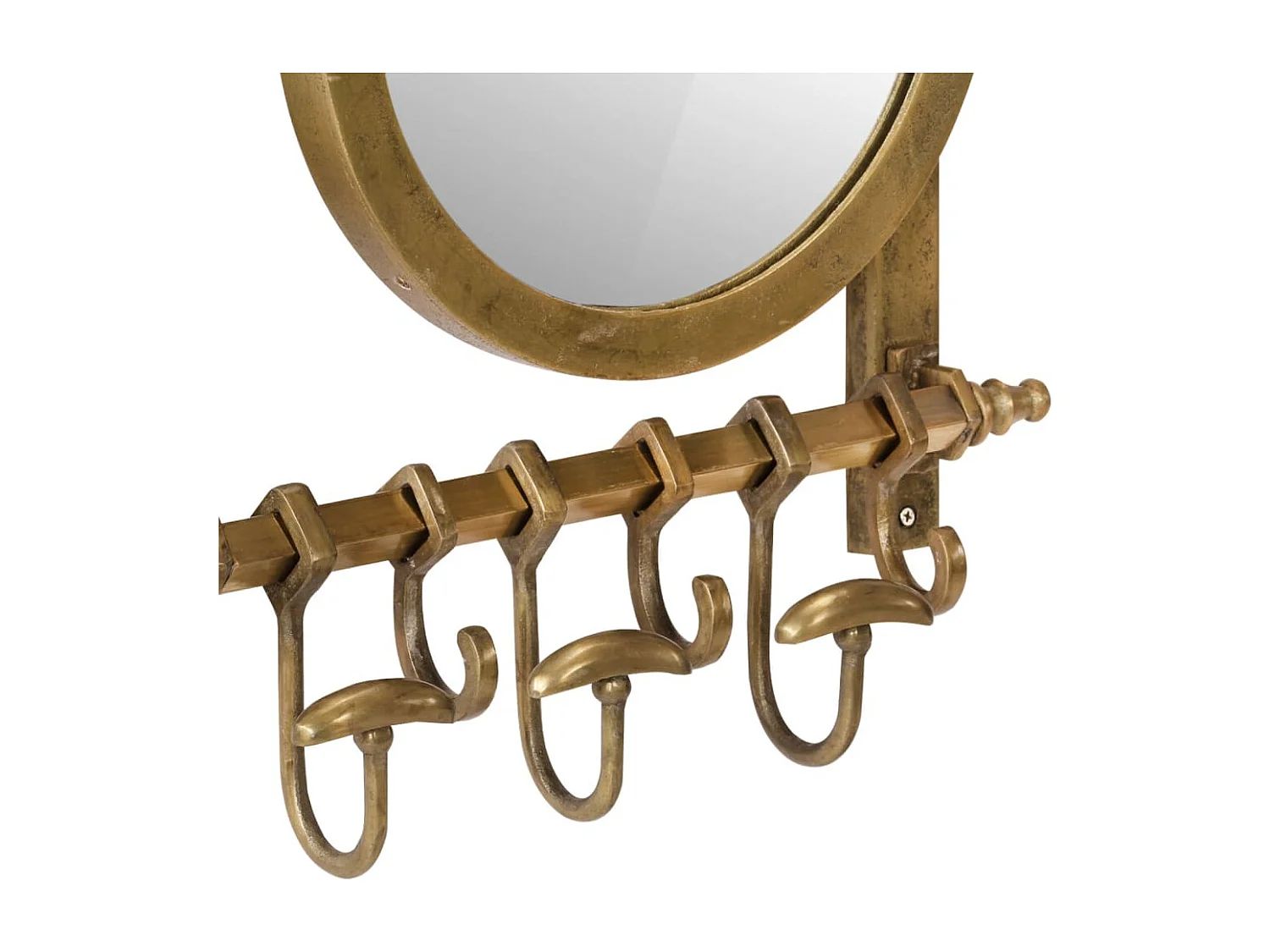 Gepäckträger mit Kleiderbügeln und Wandspiegel aus Aluminium