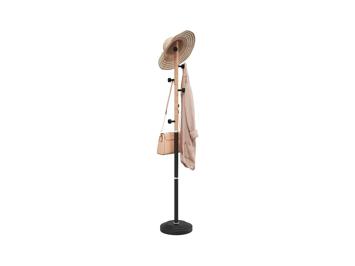 Porte-manteau noir 177 cm fer enduit de poudre