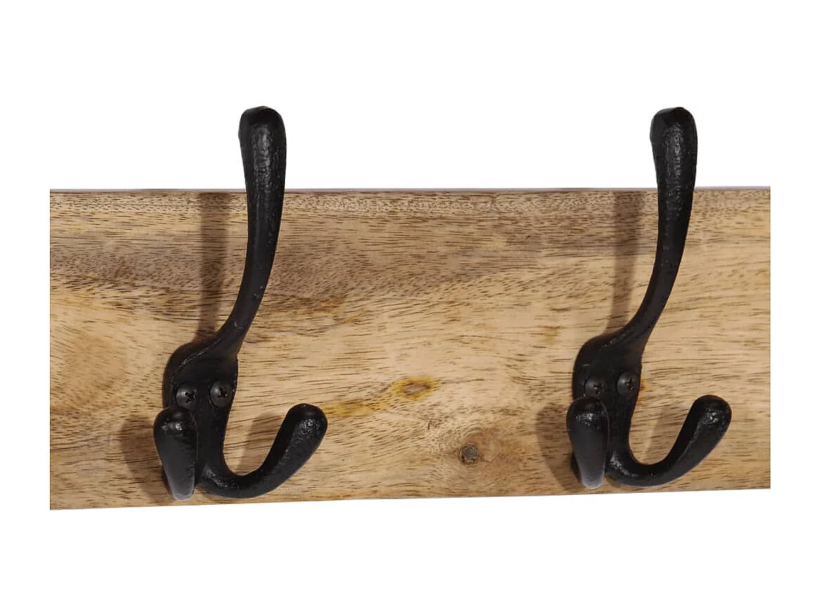 Porte-manteau mural avec 4 crochets bois de manguier massif